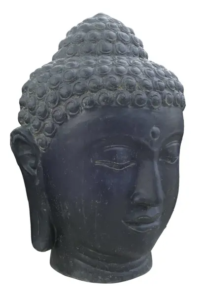 Product image 3 of the product “Buddha head, 100cm height, cast stone, hollow, handcrafted & coloured 100 cm”